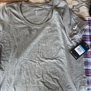 Light gray cotton blend cotton tee.